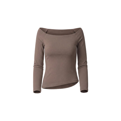 Women's Viscose Off-Shoulder Slim Fit Long Sleeve Top
