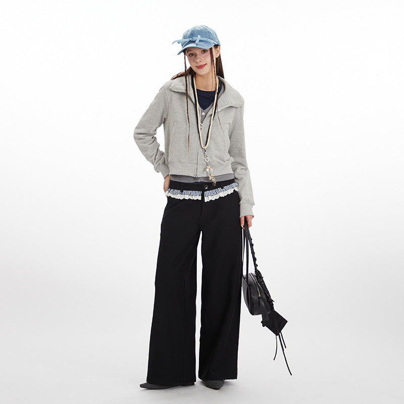 Women's Stand Collar Zip-Up Casual Jacket