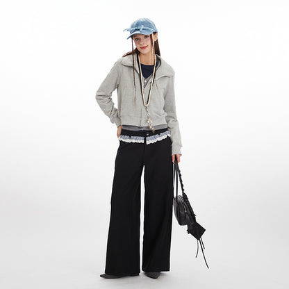 Women's Stand Collar Zip-Up Casual Jacket