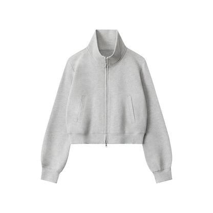 Women's Stand Collar Zip-Up Casual Jacket