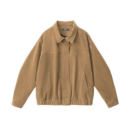 Women's Fleece Collar Zip-Up Corduroy Loose Fit Jacket